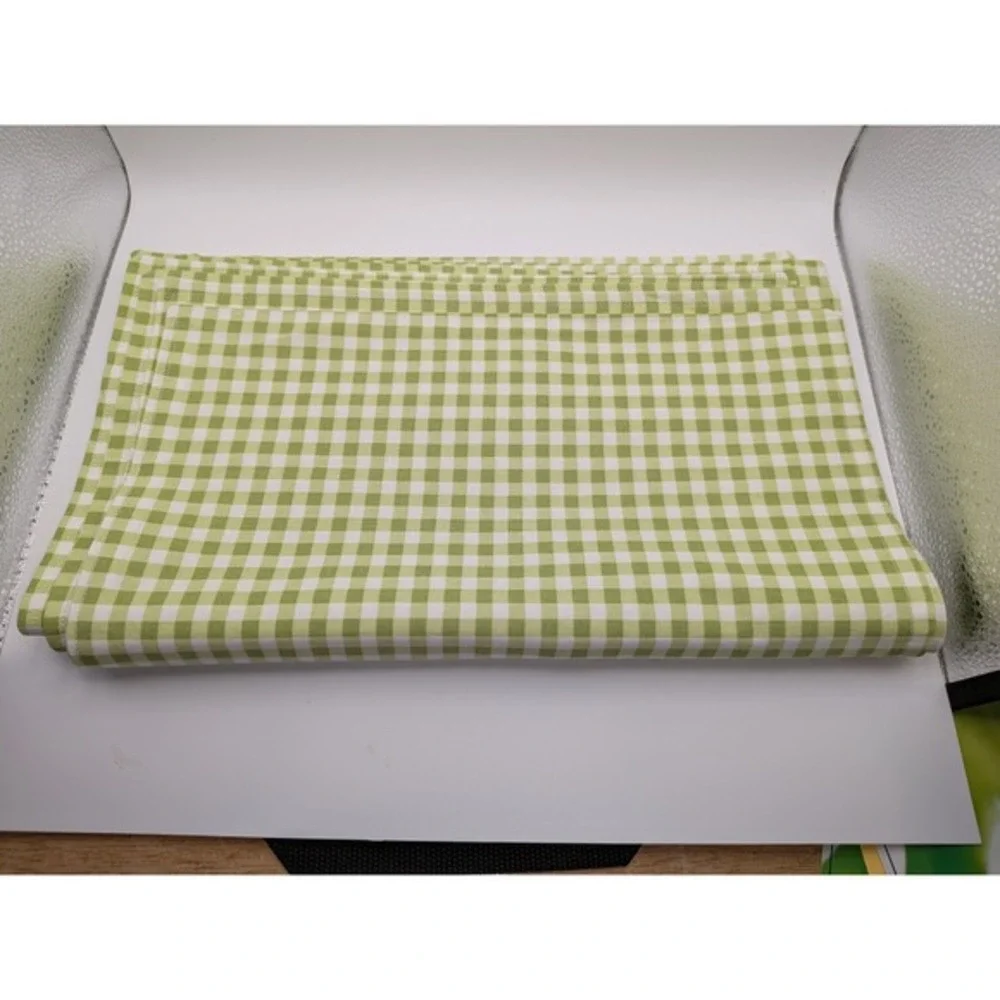 Green Gingham Check Cloth Placemats Set of 4 Spring Farmhouse Table Linens
